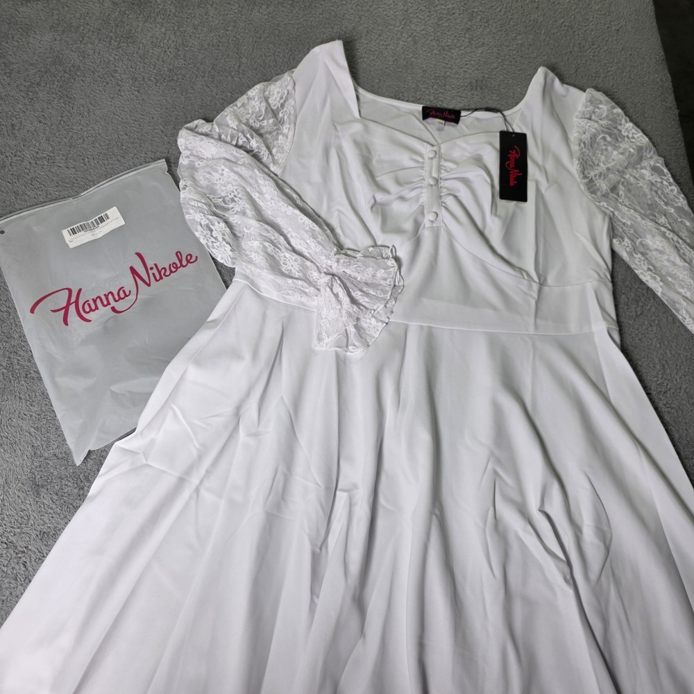 Hanna Nikole Womens 22W Renaissance Dress White Lace Sleeve Medieval Costume